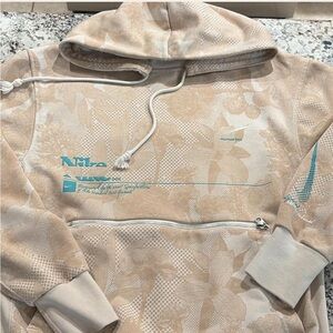Nike Beige and Teal Hoodie